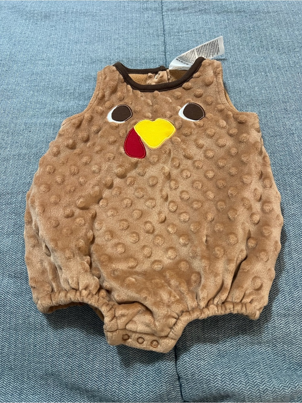 Mudpie Baby 6/9mo Thanksgiving Turkey Bubble Romper Minky Soft Fall Holiday